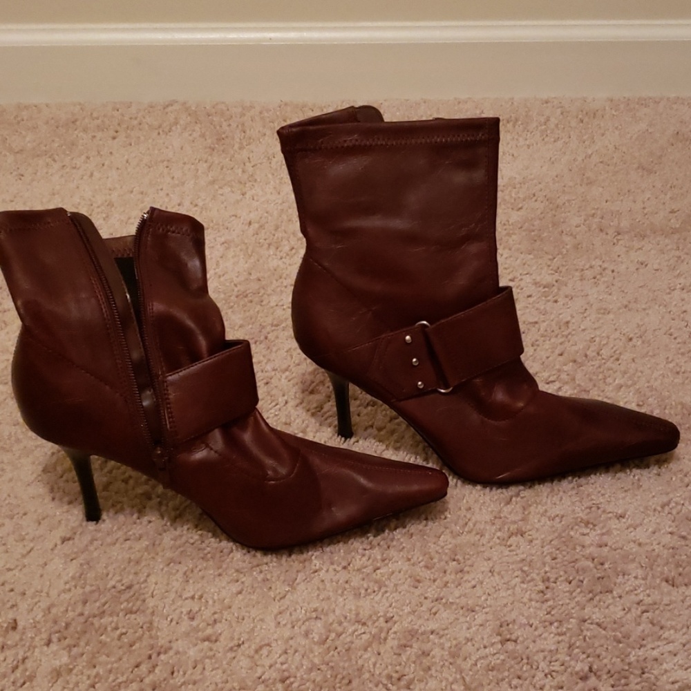 Burgundy Heel Ankle Boot
